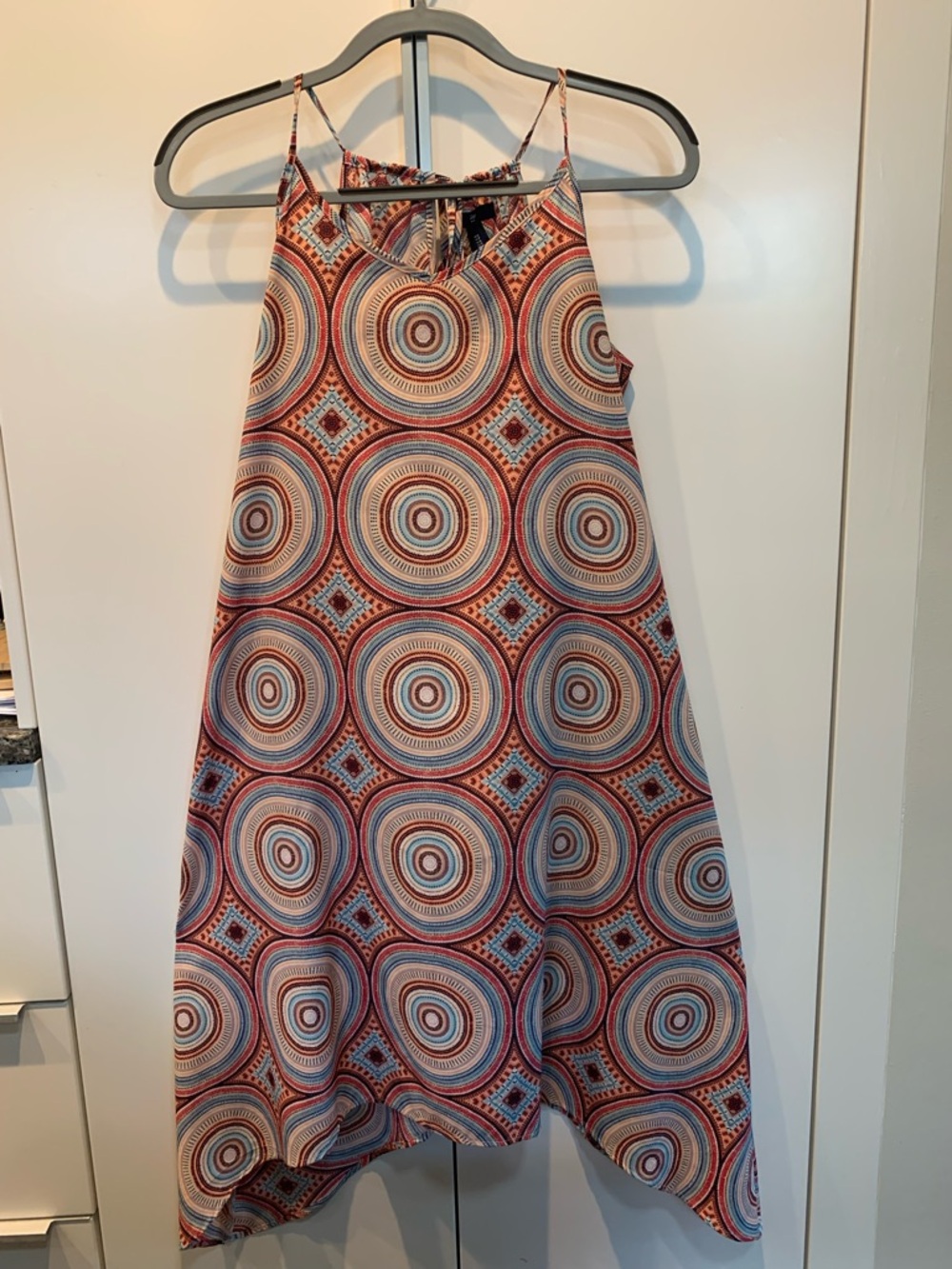 GAP Printed Sleeveless Dress in Coral, Blue & Red - fun!
